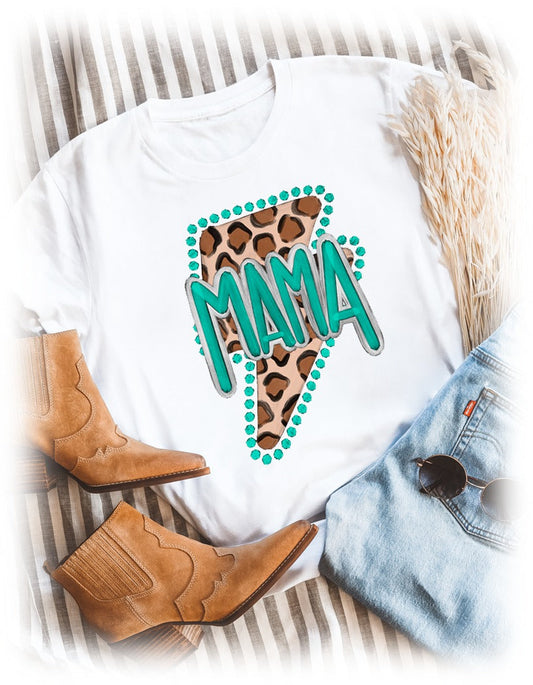 Mama Cheetah Turquoise Lightning